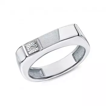 Серебряное кольцо с бриллиантами природными