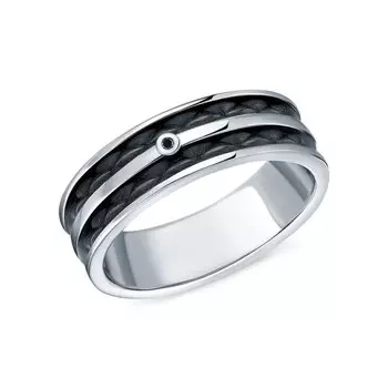 Серебряное кольцо с бриллиантами природными