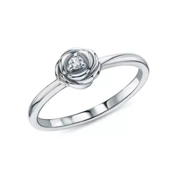 Серебряное кольцо с бриллиантами выращенными