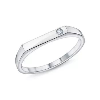 Серебряное кольцо с бриллиантами выращенными