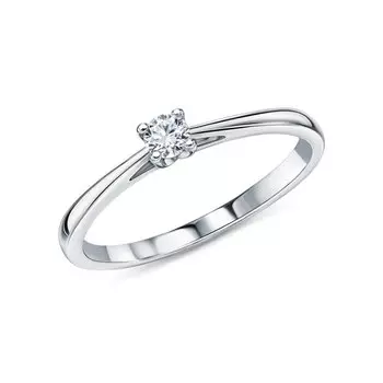 Серебряное кольцо с бриллиантами выращенными