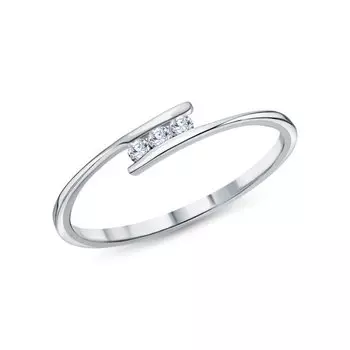 Серебряное кольцо с бриллиантами выращенными