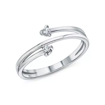 Серебряное кольцо с бриллиантами выращенными