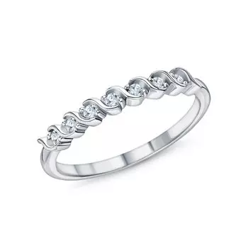 Серебряное кольцо с бриллиантами выращенными