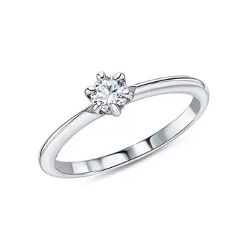 Серебряное кольцо с бриллиантами выращенными