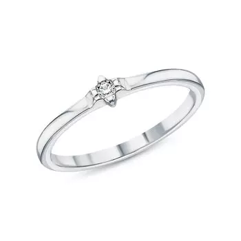 Серебряное кольцо с бриллиантами выращенными