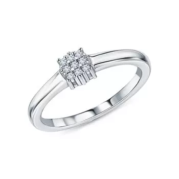 Серебряное кольцо с бриллиантами выращенными