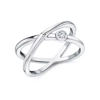 Серебряное кольцо с бриллиантами выращенными