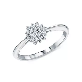 Серебряное кольцо с бриллиантами выращенными