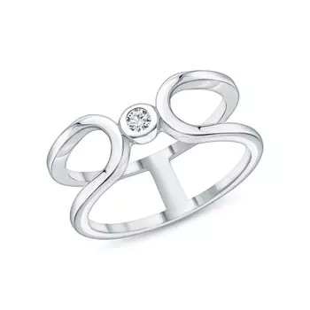 Серебряное кольцо с бриллиантами выращенными