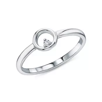 Серебряное кольцо с бриллиантами выращенными