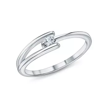 Серебряное кольцо с бриллиантами выращенными