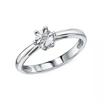 Серебряное кольцо с бриллиантом