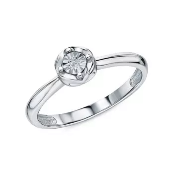 Серебряное кольцо с бриллиантом