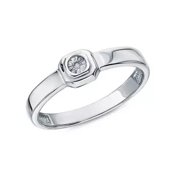 Серебряное кольцо с бриллиантом