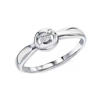Серебряное кольцо с бриллиантом