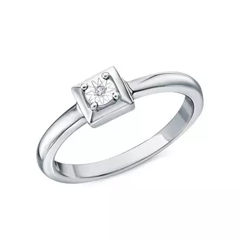 Серебряное кольцо с бриллиантом