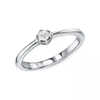 Серебряное кольцо с бриллиантом