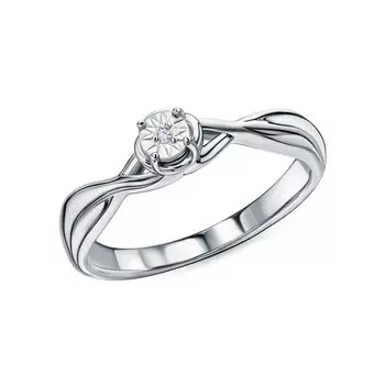 Серебряное кольцо с бриллиантом