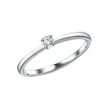 Серебряное кольцо с бриллиантом