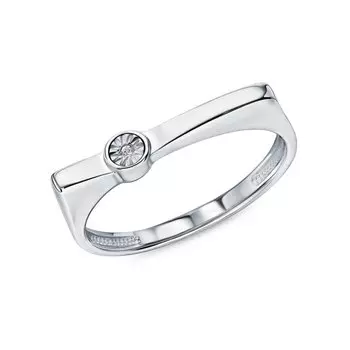 Серебряное кольцо с бриллиантом природным