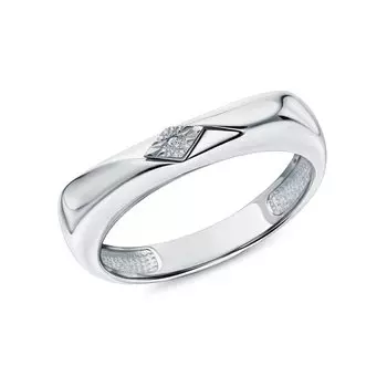 Серебряное кольцо с бриллиантом природным