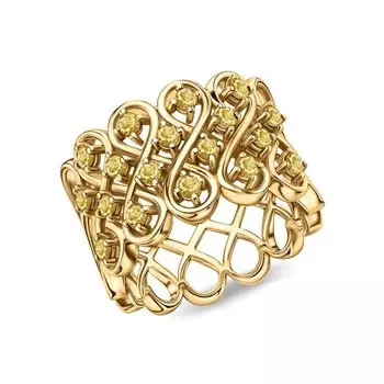 Серебряное кольцо с цитринами природными