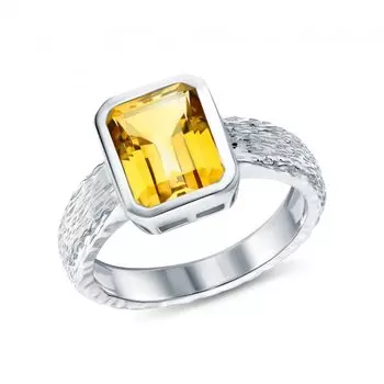 Серебряное кольцо с цитрином природным