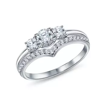 Серебряное кольцо с фианитами