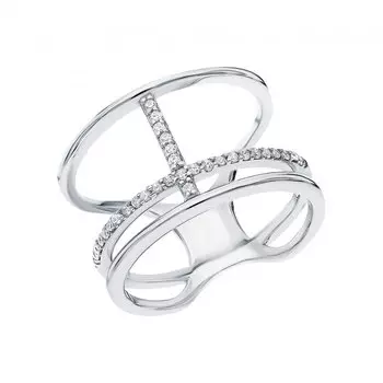 Серебряное кольцо с фианитами