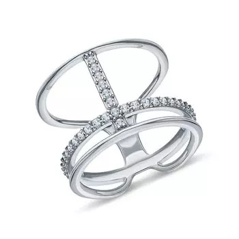 Серебряное кольцо с фианитами