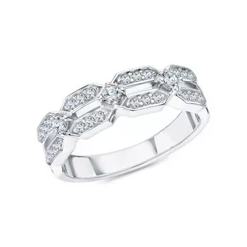 Серебряное кольцо с фианитами