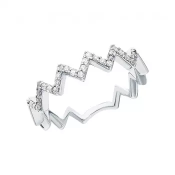 Серебряное кольцо с фианитами