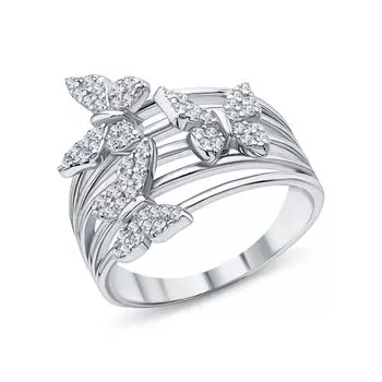 Серебряное кольцо с фианитами