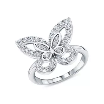 Серебряное кольцо с фианитами