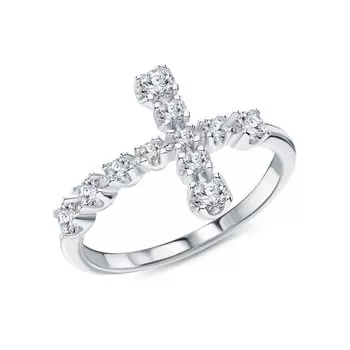 Серебряное кольцо с фианитами