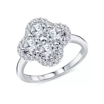 Серебряное кольцо с фианитами