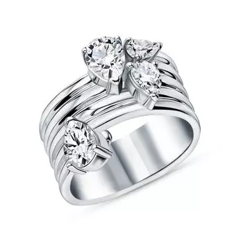 Серебряное кольцо с фианитами