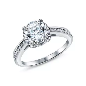 Серебряное кольцо с фианитами