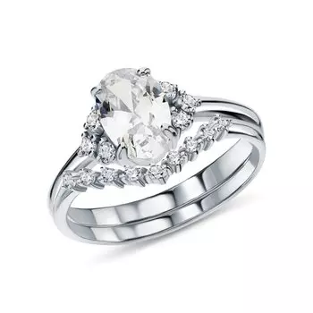 Серебряное кольцо с фианитами