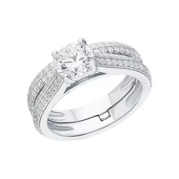 Серебряное кольцо с фианитами