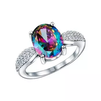 Серебряное кольцо с фианитами