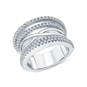 Серебряное кольцо с фианитами