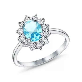 Серебряное кольцо с фианитами