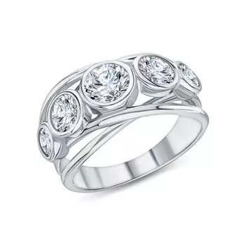 Серебряное кольцо с фианитами