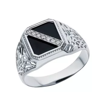 Серебряное кольцо с фианитами