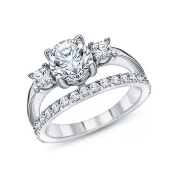 Серебряное кольцо с фианитами