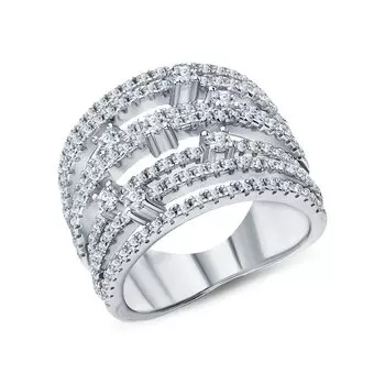 Серебряное кольцо с фианитами