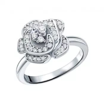 Серебряное кольцо с фианитами