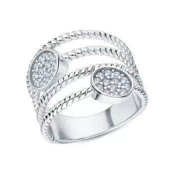 Серебряное кольцо с фианитами